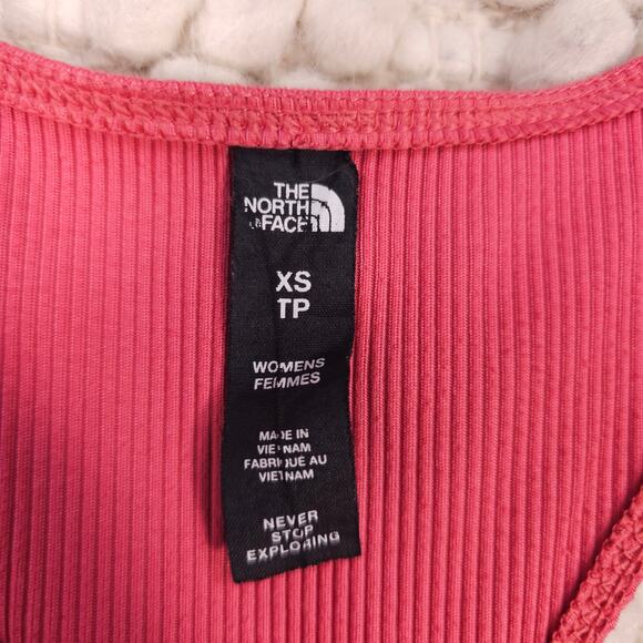 The North Face Ruby Hill Rib Knit Tank Coral Pink Sz Extra Small - Picture 6 of 10